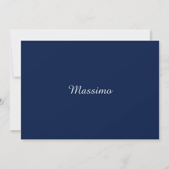 Carte Bleu foncé Élégant Casual Propre Nom Écriture manu (Devant)