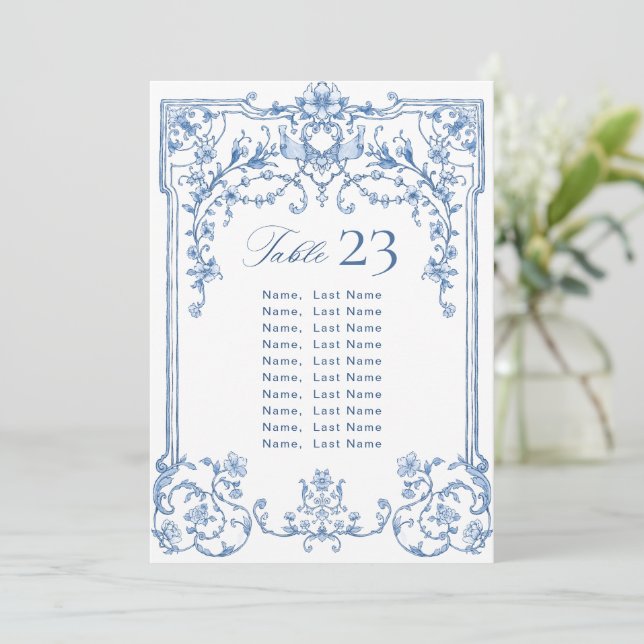 Carte Bleu Mariage Victorien Siège (Debout devant)