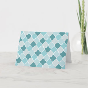 Carte Bleu Marocain Trellis, Lattes, Quatrefoil