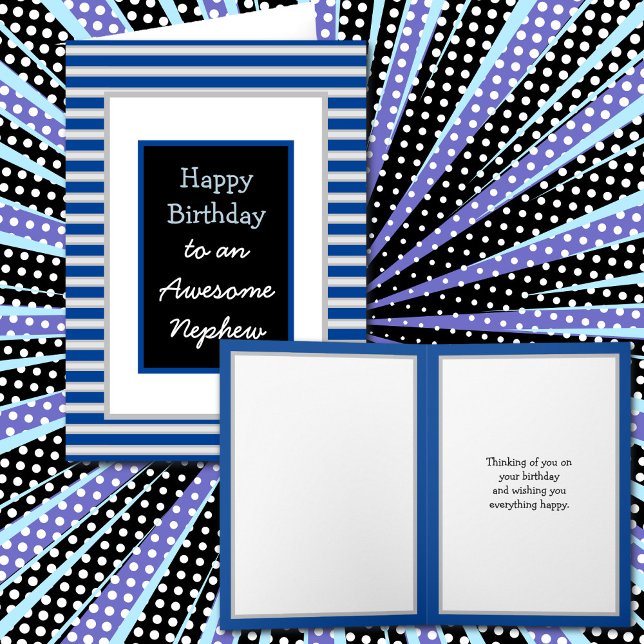 Carte Bleu moderne Personnalisé Joyeux Anniversaire Neph (Créateur téléchargé)