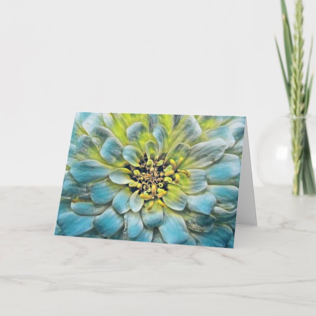 Carte Bleu Painted Flower Art Note (Devant)
