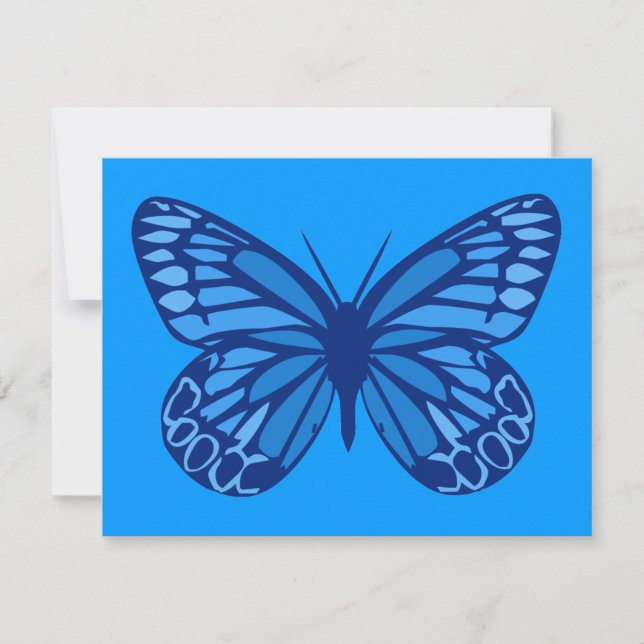 Carte Bleu papillon (Devant)