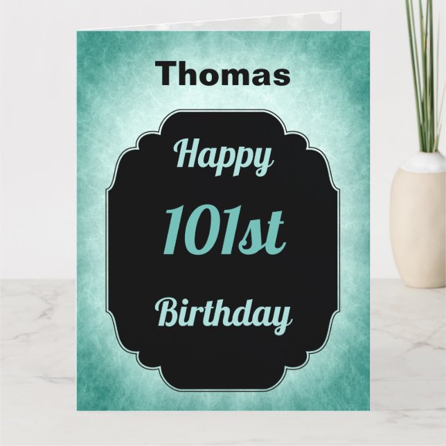 Carte Bleu personnalisé Joyeux 101e anniversaire (Devant)
