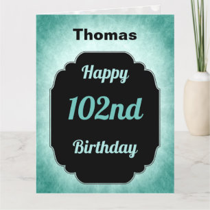 Carte Bleu personnalisé Joyeux 102e anniversaire