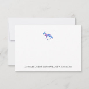 Carte Bleu pourpre allemand berger aquarelle Illu