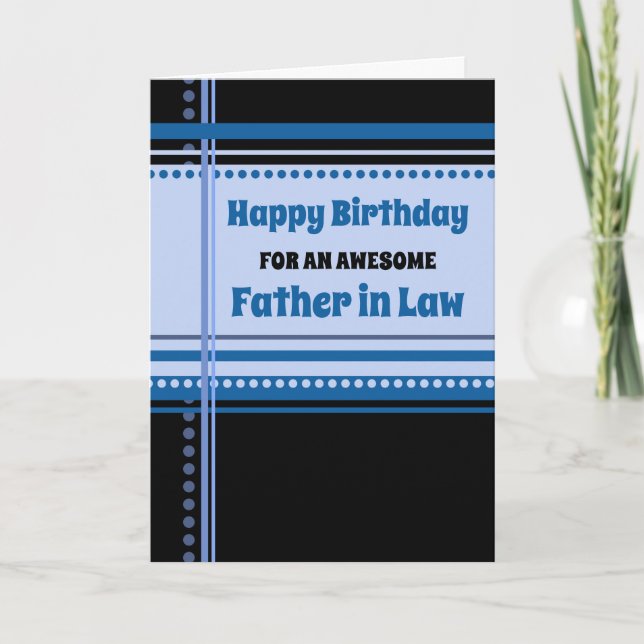 Carte Bleu Retro Père en droit Anniversaire (Devant)