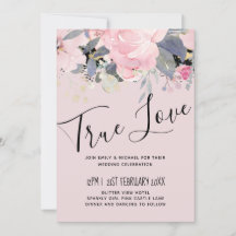 Bleu rose pâle bleu floral Mariage Budget