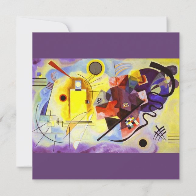 Carte Bleu rouge jaune Kandinsky peinture Abstraite (Devant)