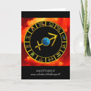 Carte Bleu SAGITTARIUS, Zodiaque d'or Anniversaire