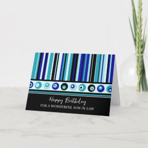 Carte Bleu Stripes Son en droit Anniversaire