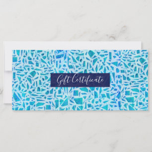 Carte Bleu Turquoise Mosaïque verre Carrelage Certificat