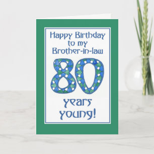 Carte Bleu, Vert, Blanc 80e anniversaire frère-en-droit