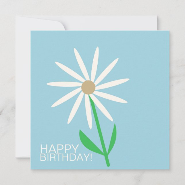 Carte Bleu-Vert Joyeux voeux d'anniversaire avec marguer (Devant)