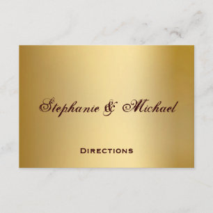 Carte bleue de directions de mariage d'océan d'or
