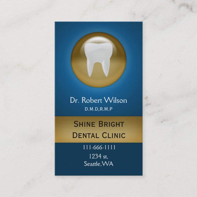 Carte bleue Dental avec carte de rendez-vous (Devant)