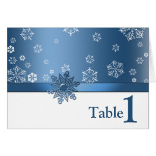 Carte bleue et blanche d'hiver de flocon de neige