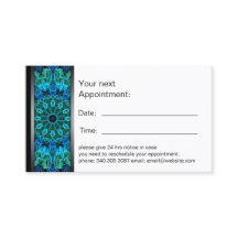 Carte bleue et verte de rendez-vous de mandala de