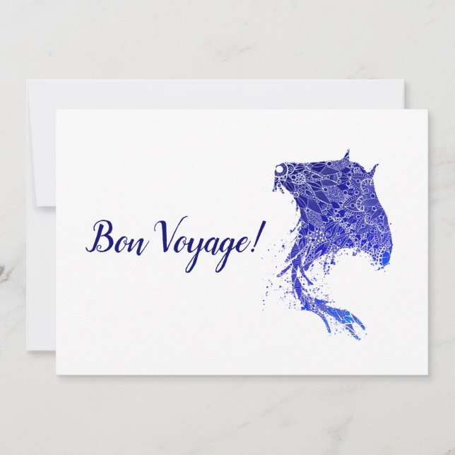 Carte bleue Mandala Stingray Bon Voyage (Devant)