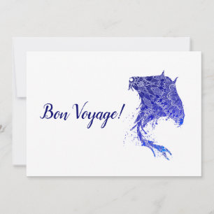 Carte bleue Mandala Stingray Bon Voyage