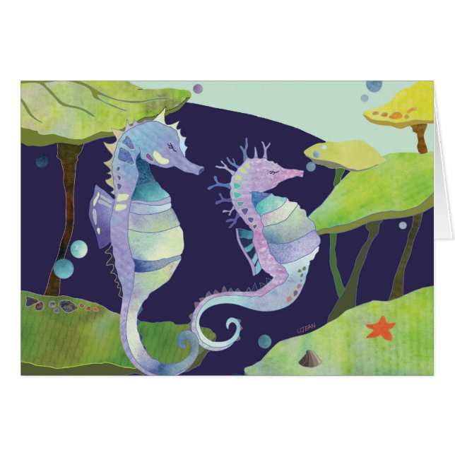 Carte bleue Sea Horse (Devant Horizontal)