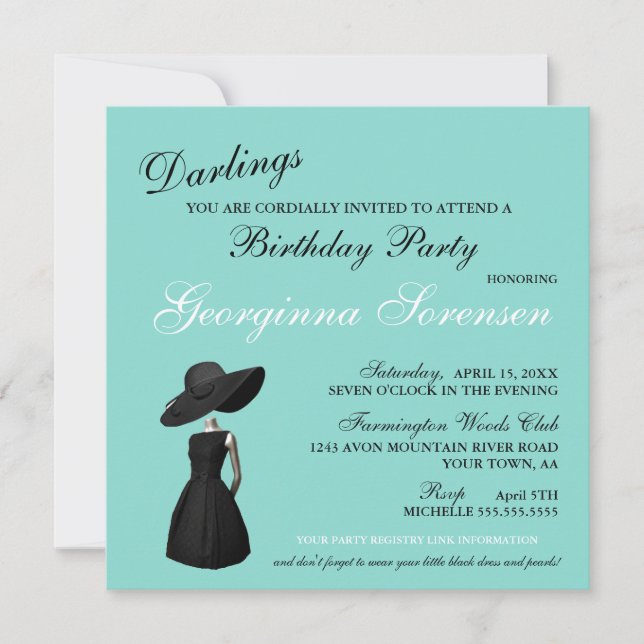 Carte Bling Glam Turquoise Tiara fête d'anniversaire (Devant)