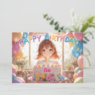 Carte Bliss d'anniversaire en style Anime