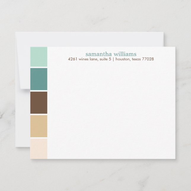 Carte Blocs de couleur vert et Brown moderne (Devant)