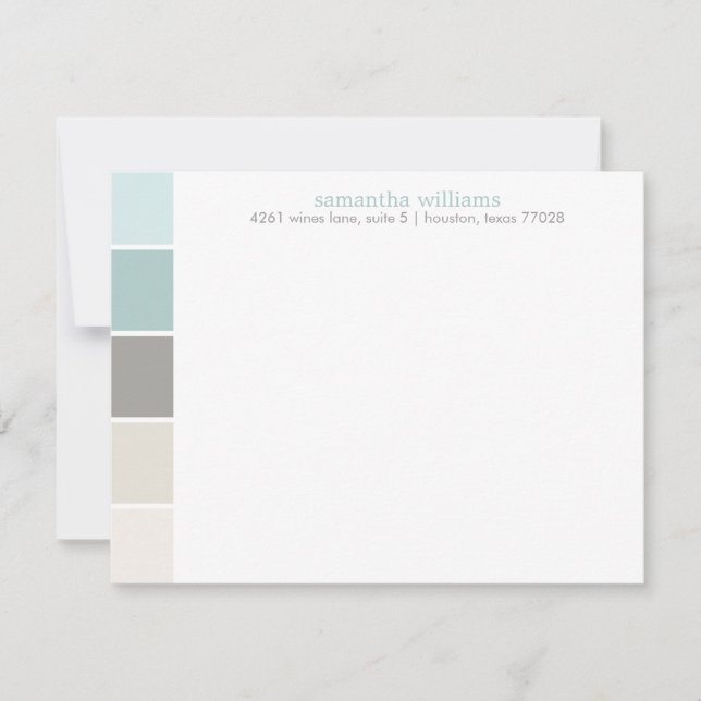 Carte Blocs de couleurs modernes bleu et gris (Devant)