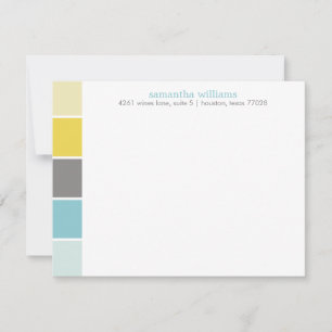 Carte Blocs de couleurs modernes bleu et jaune