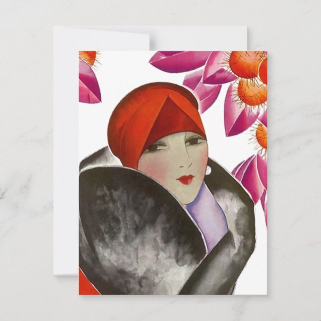 Carte Blond Inviation Afnoon Tea Femme branchée (Devant)