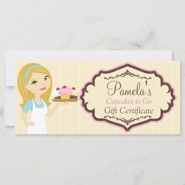 Carte Blonde Baker Cupcake D12 Certificat cadeau 1 (Devant)