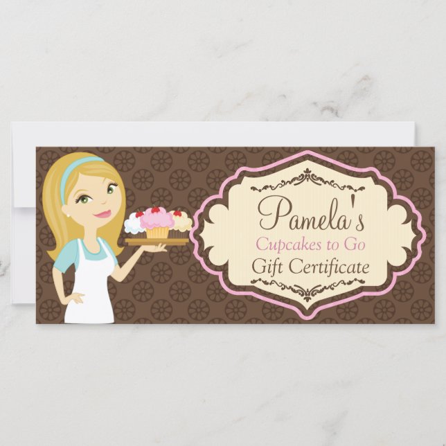 Carte Blonde Baker Cupcake D12 Certificat cadeau 3 (Devant)