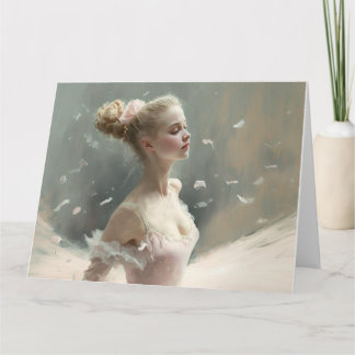Carte Blonde ballerina, une fille qui aime le ballet