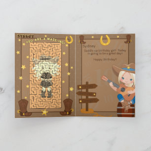 Carte Blonde Girls A-Maze-ing Cowgirl Birthday Card
