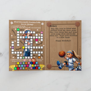 Carte Blonde Girls Basketball Message secret Anniversair
