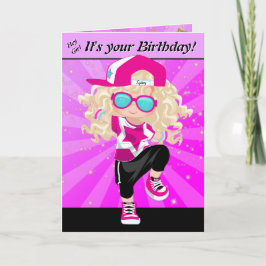 Carte Blonde Girls Hip hop Joyeux anniversaire