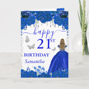 Carte Blonde Haired Princess Robe royale bleue Anniversa