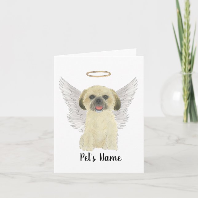 Carte Blonde Tan Golden Shih Tzu Sympathy Memorial (Devant)