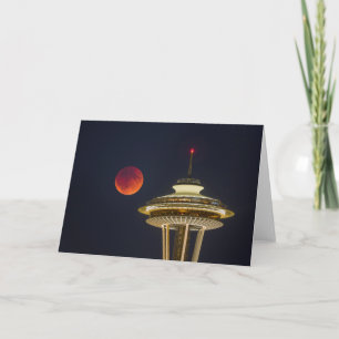 Carte Blood Moon   Seattle Space Needle