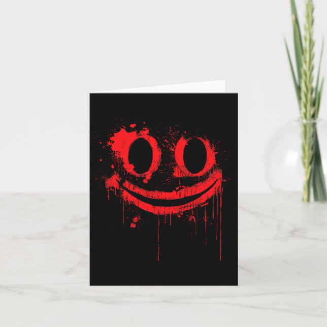 Carte Bloody Halloween Costume I Blood Splatz Sourire (Devant)