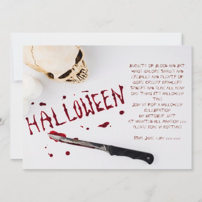 Carte Bloody Halloween Party (Devant)