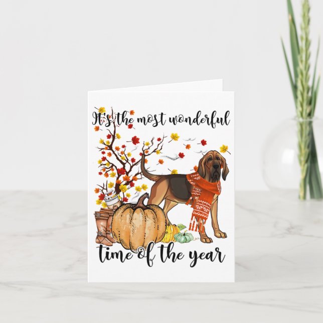 Carte Bloohound Automne Citrouilles Automne Arbre Leaf (Devant)