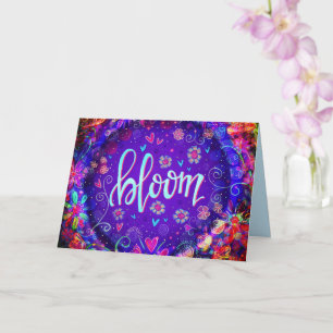 Carte Bloom Pretty Purple ONE WORD Floral Card