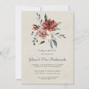 Carte Bloom rustique   Floral Bridesmaid Brunch