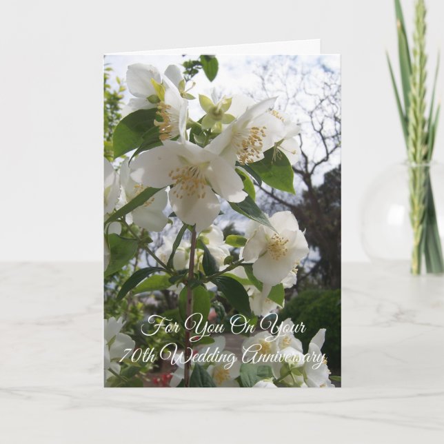 Carte Blossom Personnalisé 70e anniversaire de Mariage (Devant)