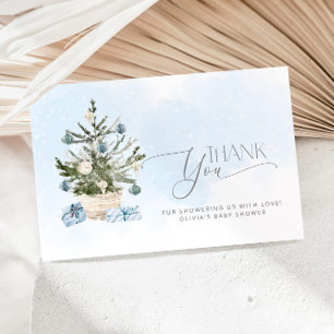 Carte Blue Baby son froid dehors baby shower merci