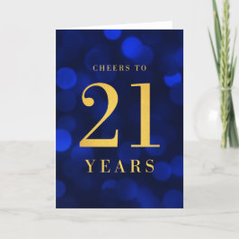 Carte Blue Bokeh Gold salue à 21 ans anniversaire