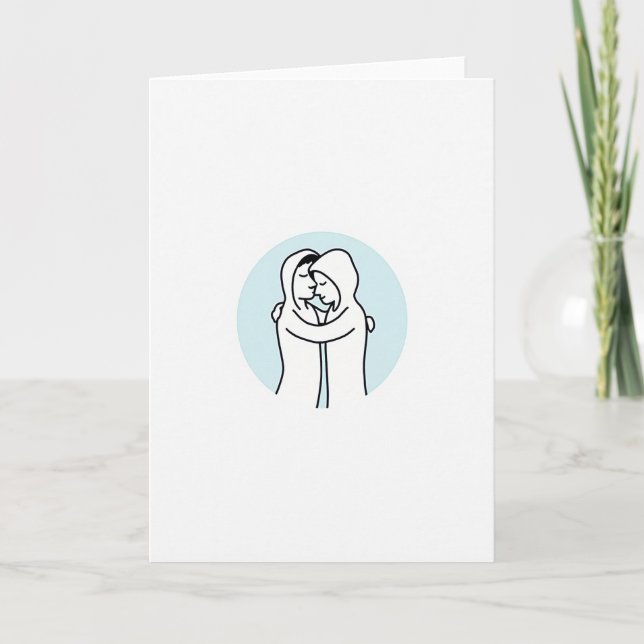 Carte Blue Circle Embrace Card (Devant)