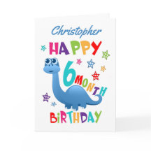 Blue Dinosaur 6 mois Anniversaire