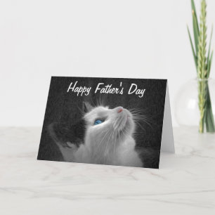 Carte Blue Eyed Cat Photo Bonne Fête des pères